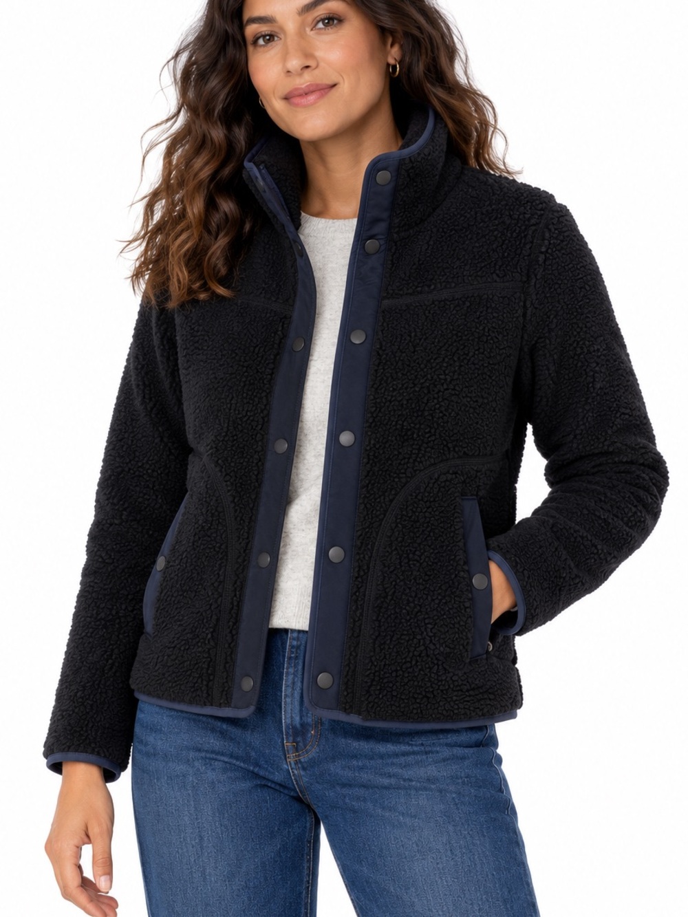 L.L.Bean Bean’s Sherpa Fleece Jacket Women’s XL Black